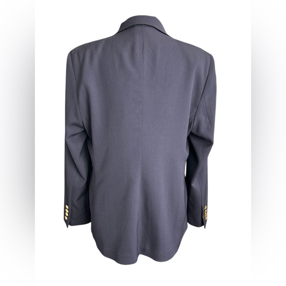 Austin Reed Vintage Wool Women's Blazer in Deep Blue and Gold Buttons size 12P - Picture 3 of 14